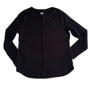 Old Navy Black Knit Crew Shirt Sz L
